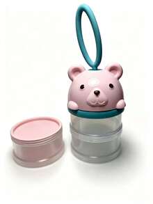 1pc Portable Multi-Layer Baby Formula Milk Powder Dispenser With Bear Design, Transparent, Detachable 3/4 Layers, Milk Powder Box - Multicolor - View 17