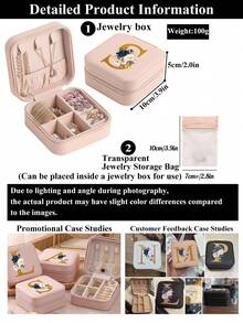 1pc Floral Pattern & Vibrant Color Jewelry Box, Ideal Gift For Birthday And Holidays. This Pink Alphabet Jewelry Box Is Available From A To Z. 1pc Portable Mini Travel Storage Box, Suitable For Storing Necklaces, Earrings And Jewelry Box - Perfect Gift For Ladies, Especially For Valentine's Day - Floral Letter - View 5