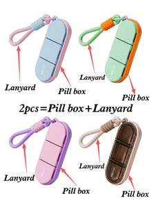 Dopamine Color 3-Compartment Pill Box, Waterproof Medicine Container With Silicone Seal Ring And Lanyard, Pocket-Sized Travel Vitamin Storage Box - Multicolor - View 11