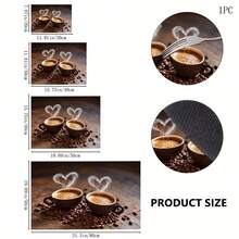1 buah Alas Cangkir Kopi, Biji Kopi, Alas Meja Dapur, Alas Meja Makan Motif Hati dan Uap Kayu Vintage, Alas Meja Kopi, Alas Meja Mesin Kopi, Alas Dekoratif Meja Bar Kopi, Dekorasi Rumah Dapur dan Ruang Makan - MultiWarna - View 8