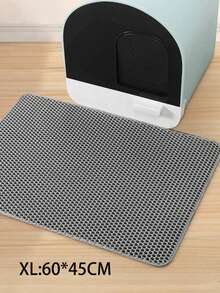 1pc Double Layer Honeycomb EVA Cat Litter Mat, Waterproof, Anti-Urine, Anti-Slip, Washable, Litter Trapping Mat, Suitable For Cat Litter Box, Durable And Easy To Clean Indoor Pet Mat, Pet Cleaning Supplies - Grey - View 13