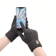 1 Pair Unisex Winter Double Layer Gloves - Warm Knitted Touchscreen Gloves, Suitable For Texting, Cycling, Work And Daily Use - Multicolor - View 4