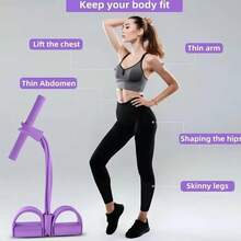 Fitness Yoga Stretching Resistance Band, Elastic Squat Resistance Band For Glute Workout, Multi-Function Foot Pedal Resistance Trainer For Assisted Sit-Ups, Elastic Rope Yoga Fitness Equipment - A - View 9