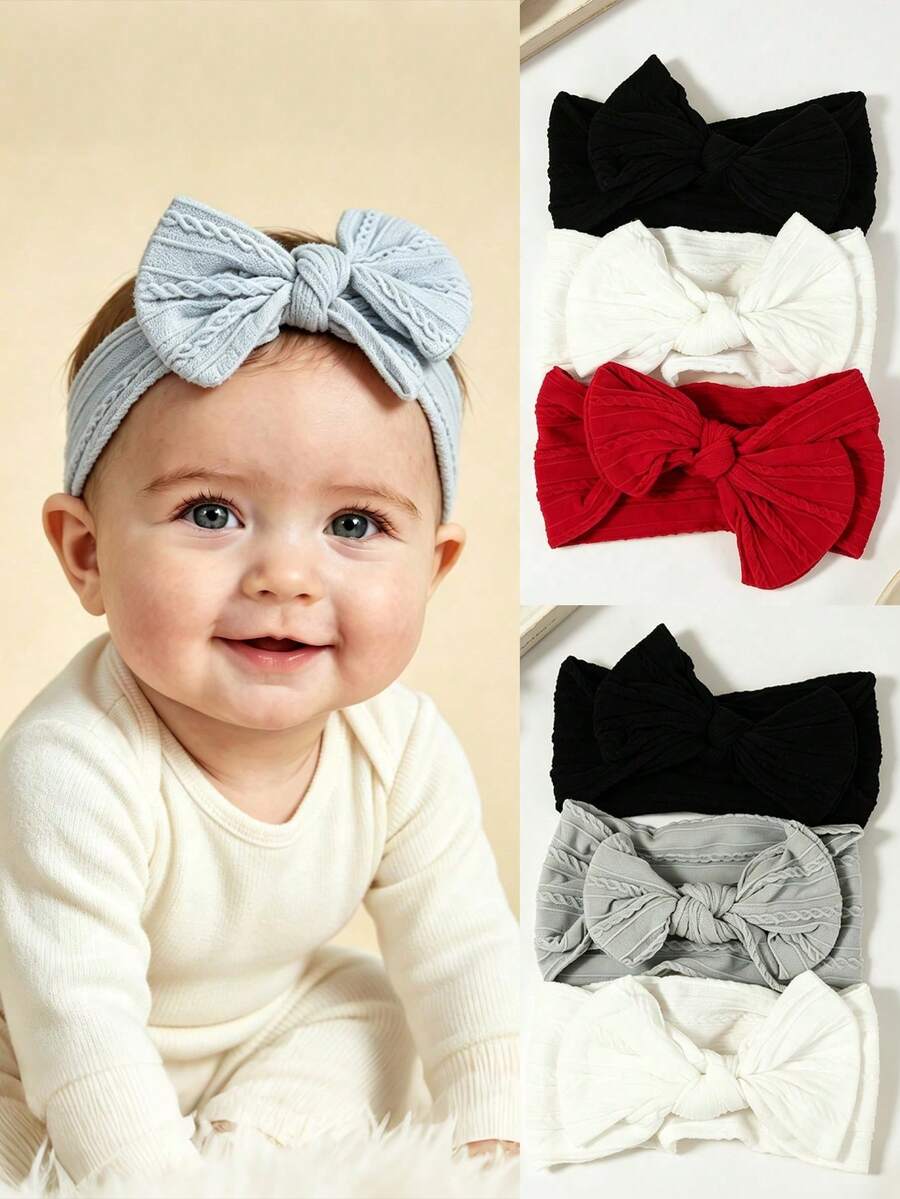 3pcs Solid Color Knotted Decorative Hairbands Non-Slip Casual Hair Ties Suitable For Daily Use - Multicolor - View 1