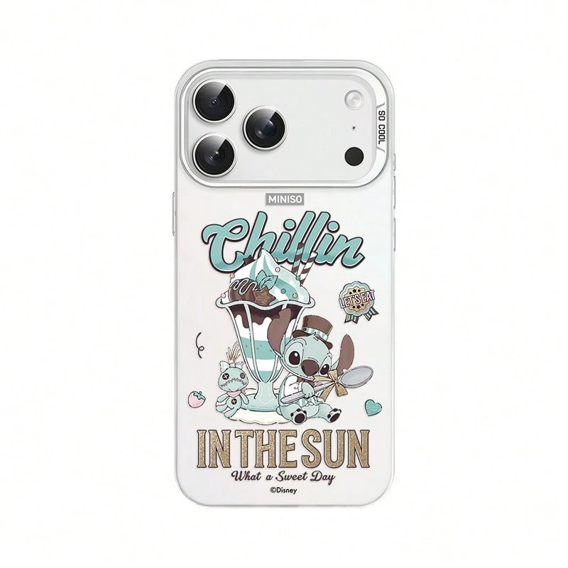 Disney Phone Case – Stitch & Angel (Gentleman Style Series): Cute Cartoon "Chocolate Milkshake" Design For Women. Shock-Resistant Protective Case Compatible Compatible With Iphone 18 Pro, 18 Pro Max, 17, 17 Air, 17 Pro Max, 16 Pro, 16, 15 Pro Max, 15 Plus, 14 Pro Max, 14 Pro, 13, 13 Pro, 12, And 11. - White - View 1