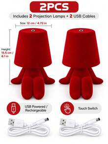 Adorable Character Night Light USB Rechargeable Touch Table Lamp 3 Color Modes Portable Bedside Lamp For Bedroom Desk Living Room Decor - Multi-color light - View 16