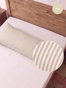 1 buah Sarung Bantal Panjang Motif Digital Garis-Garis Halus Warna Khaki Muda (Tanpa Isian), Serat Poliester yang Nyaman dan Bernapas, Cocok untuk Semua Musim, Digunakan di Kamar Tidur, Dekorasi Rumah, Serbaguna, Segar dan Menawan untuk Penggunaan Sehari-hari - MultiWarna - View 2
