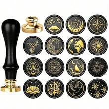 1pc Detachable Round Brass Wax Seal Stamp Head, No Handle, Suitable For Decoration, Greeting Cards, Envelopes, Wine Bottle Seals, Notebooks, Perfume Bottles - Single Piece - View 10