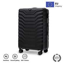 W WINGS Travel Luggage Set 4 Pcs | Vanity Case, Cabin, Medium And Large Suitcases With Spinner Wheels And Telescopic Handle - Black - View 16
