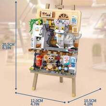 Cute Cat-Themed Easel Building Block Set, 2 Creative 3D Painting Board Assembly Models With Fun Scene Accessories, Educational Toy To Develop Children's Hands-On Skills And Creative Thinking, Family Bonding Leisure Toy, Can Be Used As Personalized Desktop Decor After Assembly, Suitable For Gifts Or Personal Use - Multicolor - View 6