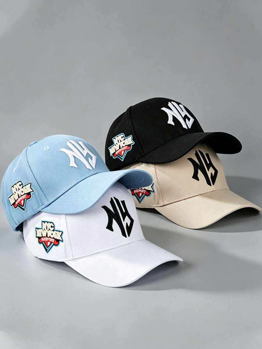 1 Pc. Unisex Fashionable New York Embroidered Baseball Cap, Adjustable Design, Perfect For Outdoor Activities, Travel, And Running