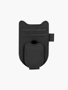 1pc Multi-Function Car Visor Clip, Cat Ear Leather Visor Organizer, Fashionable Car Glasses Clip, Can Hold Glasses, Cards And Pens, Compact Space-Saving Car Accessory - Multicolor - View 8