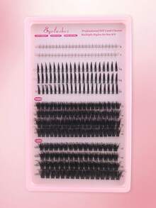 252 Clusters Wet Tip 3D Fluffy 100D/120D Upper & Lower Eyelashes, Large Capacity Box For Full Eye Makeup, Segmented Soft Lightweight Faux Mink Mixed Sizes DIY Multi-Style Thick Eyelashes For Party And Festival - D - View 6