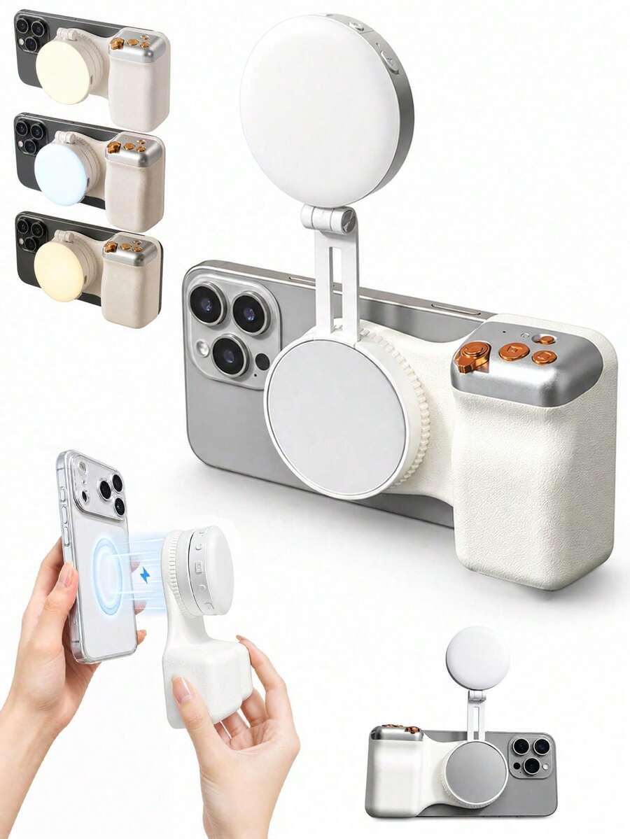 Borriig Palo de selfie y trípode multifuncional con luz de relleno bicolor sin enredos, compatible con iPhone 15/14/13/12, obturador inalámbrico, luz de relleno, espejo de selfie, accesorio para vlogging, Día de la Madre, Primavera KWV1 - Talla única - Ver 1