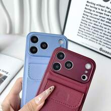 CteGlodrix Luxury Artificial Leather Wallet Card Holder Phone Case, Compatible With IPhone 18/17 Pro Max/16 Pro/15 Plus/14/13/12/11, Shockproof Protective Cover With Camera Lens Protection - Burgundy - View 7