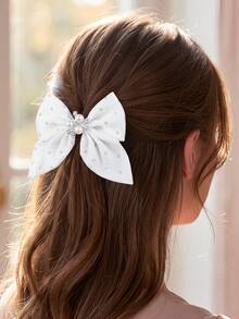 10/5 buah Jepit Rambut Pita Kain Mutiara dan Berlian Imitasi Aneka Warna, Tahan Lama dan Lembut di Rambut, Aksesori Rambut Manis dan Imut untuk Wanita dan Anak Perempuan, Cocok untuk Pemakaian Sehari-hari, Sekolah, Pesta, Liburan - MultiWarna - View 2