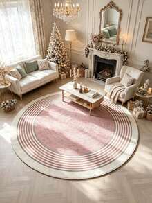 1pc Pink Round Pattern Floor Mat, Bathroom Mat, Bathroom Rug, Door Mat, Small Rug, Carpet, Floor Mat, Home Decor, Area Rug, Outdoor Mat, Home Decor, Area Carpet, Bedroom Rug, Washable Carpet - Multicolor - View 1