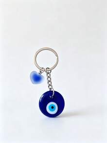 1pc Evil Eye Vintage Blue Eye Keychain, Heart-Shaped Frosted Blue Eye Bohemian Style New Bag Charm For Women, Key Chain Pendant For Men - Multicolor - View 19