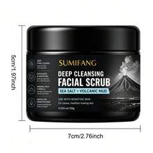 Volcanic Mud Exfoliating Cleansing Scrub: Deeply Cleanses And Exfoliates, Removes Dead Skin And Excess Oil, Improves Rough And Dull Skin Tone, And Provides Soothing, Moisturizing, And Restorative Benefits. Facial Scrub. - Facial Scrub - View 9