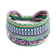 2pcs Set Of Bohemian Style Wide Headband For Women - Sweat Absorbing Lightweight Yoga Exercise Headband With Vintage Print Design - Multicolor - View 7