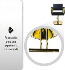 Sillón de Barbería Elegante, Hidráulico, Reclinable, Color Dorado y Negro - Negro - Ver 3