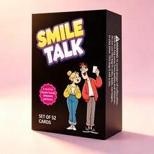 SMILE TALK Couples Icebreaker Conversation Card Game, 52 Fun Icebreaker Question Cards, Help Deeper Connection And Emotional Bond, Suitable For Date Night, Romantic Holiday Or Daily Conversation, Creative Gift For Boyfriend, Girlfriend, Husband Or Wife - Black - View 10