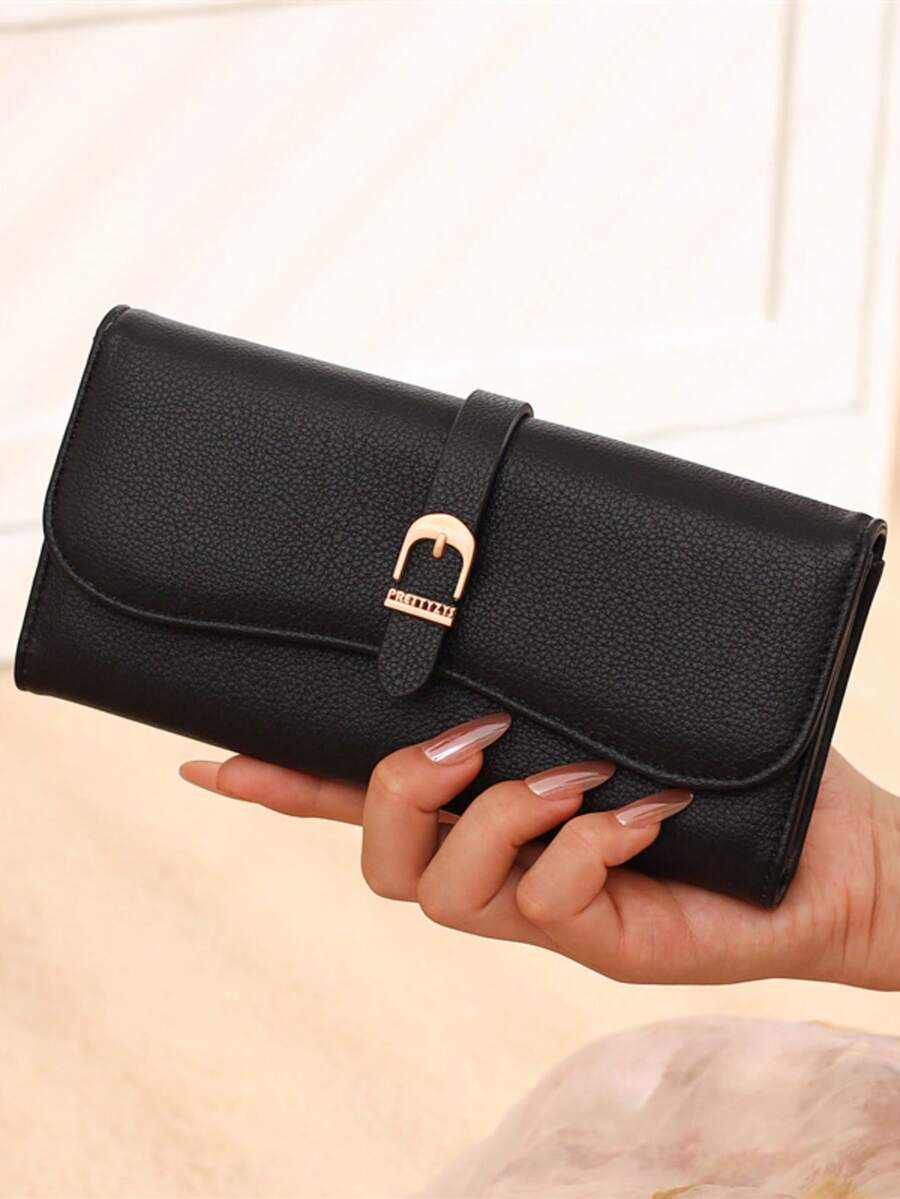 PRETTYZYS Long Wallet, Fashionable Premium Foldable Zipper Clasp Multi-Function ID Window Card Holder Phone Wallet, Large Capacity, Daily Business Travel, Christmas Valentine's Day Gift, Back To School, All Season