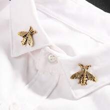 1pc Vintage Style Old Gold & Silver Bee Brooch, Anti-Exposure Buckle, Metal Small Pin, Cardigan Shawl Button, Suit Badge - Multicolor - View 4