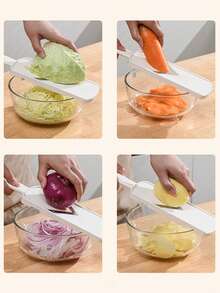 Lightweight Long Handle Portable Multi-Function Vegetable Slicer, Suitable For Cabbage, Lettuce, Purple Cabbage, Washable Food Shredder, Apartment Home Kitchen Decor Essential Accessory, Kitchen Gadget Cookware Home Supplies - Multicolor - View 6