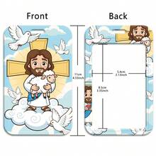 1 Piece Cute Jesus Lamb Dove Lanyard With ID Card Holder, Christian Cartoon Badge Holder For Work School Office, Lovely Gift For Believers - Multicolor - View 11