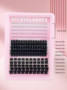 325 Clusters Wet-Look Extra Voluminous D-Curl 180D/300D Mixed Segmented Fluffy False Eyelashes, Lightweight And Comfortable, One Box For Upper And Lower Lashes, Faux Mink Hair For Home And Daily Wear - D - View 7