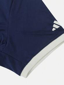 Adidas Women's TIRO TEE1 Short Sleeve Knit Collarless T-Shirt TKZ2333 - Blue - View 7