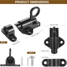 4pcs Spring Loaded Automatic Door Latch Spring Lock Latch Self-Closing Push Lock With Screws, Suitable For Wooden Doors, Cabinet Doors, Balcony Doors, Garden Doors, Windows - CC - View 3