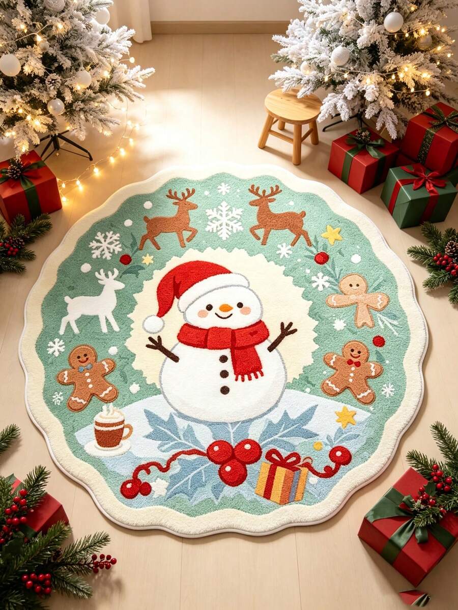 1 buah Keset Pintu Motif Manusia Salju & Rusa Natal, Cocok untuk Musim Gugur/Musim Dingin, Halloween, Dekorasi Natal, Dekorasi Kamar Tidur, Karpet Kecil, Karpet, Dekorasi Rumah, Karpet Ruang Tamu, Karpet Kecil Ruang Tamu, Karpet Kamar Tidur, Dekorasi Rumah Ruang Tamu, Karpet Luar Ruangan, Karpet yang Dapat Dicuci - A - View 1