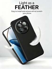 Black Matte Soft TPU Phone Case, Compatible With Realme Series, Raised Camera Cutout, Anti-Scratch Anti-Fingerprint Shockproof Protective Cover, Slim Fit Mobile Phone Back Cover For - Black - View 3
