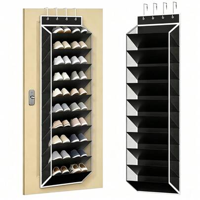 Piorlado Over‑The‑Door Shoe Organizer, Hanging Shoe Storage Rack With Reinforced Support Frame, Large Capacity Hanging Shoe Holder For 20 Pairs Of Shoes, Space‑Saving Door Storage For Closet Bedroom Entryway