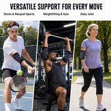 1pc Elbow Compression Sleeve, Tennis Elbow And Golfer's Elbow Support, Breathable Elastic Sports Elbow Guard, Unisex, Suitable For Basketball, Running, Cycling, Tennis, Badminton - Black - View 12