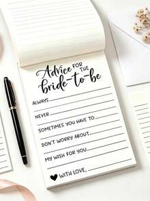 1/2/4pcs Bride-To-Be Advice Cards, Bridal Shower Advice Notes, Wedding Guest Book, Bridal Shower Game Supplies - one-size - View 3