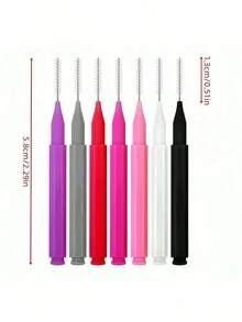 5pcs Disposable Mini Eyebrow Brushes & Brow Lifting Tools, Eyelash Extension Combs, Eyelash Perming Brushes, Eyelash Accessories, Makeup & Cosmetics - Multicolor - View 5