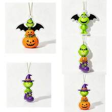 The Grinch 5pcs Halloween Tree Hanging Decorations, Holiday Home Decor | Includes Hanging Rope; Features Ghost, Bat And Witch Hat Designs, Suitable For Decorating Partition Walls; Halloween Party Decorations (Random Styles) - Cookie Monster - View 8
