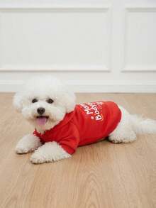 LUCKIE PAL 1pc Mama's.Bodyguard Slogan Print Pet Sweatshirt, Anti-Flea, Reduce Shedding, Thermal Insulation, Breathable, Suitable For Cats And Dogs, Indoor And Outdoor - Multicolor - View 6