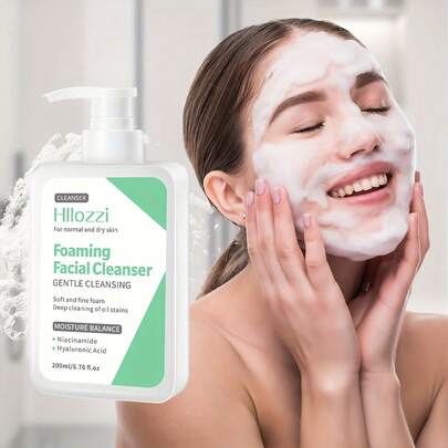 Hllozzi 200ml Women's Facial Cleanser-Formulated With Niacinamide And Hyaluronic Acid For Dual Cleansing And Skincare Benefits. It Offers Gentle Yet Deep Cleansing Without Leaving The Skin Feeling Tight. An Ideal Gift For Women.