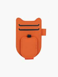 1pc Multi-Function Car Visor Clip, Cat Ear Leather Visor Organizer, Fashionable Car Glasses Clip, Can Hold Glasses, Cards And Pens, Compact Space-Saving Car Accessory - Multicolor - View 9