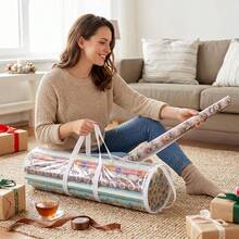 2X Wrapping Paper Storage Bag Gift Wrap Storage Bags Decorative Papers Organizer - A - View 1