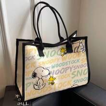 SNOOPY Women's Personalized Printed Canvas Tote Bag | Lightweight & Practical Tote | Daily Commute & Shopping Bag | Large Capacity Portable Design | Fashionable Vintage Pattern | Casual Versatile Women's Bag - Multicolor - View 1