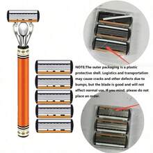 Men's Manual Shaving Set - Ultra Sharp 6-Blade, Replaceable Razor Head, Ergonomic Handle Design, Precise And Smooth Shaving Essential, Reusable Replacement Blades, Free Blade Storage Box, Perfect Gift For Father's Day And Birthday (Gift Box Not Included) - Multicolor - View 7