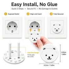 24pcs Baby Outlet Covers, Child Safety European Standard Socket Plug Protectors, Anti-Electric Shock Outlet Covers, Suitable For Children And Toddlers - Multicolor - View 5