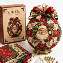 Christmas Classics Patchwork Ornament DIYKit, Santa Claus Patchwork Ornament Kit, DIYFabric Ornament Kit For Holiday Home Decor,Santa Claus - Multicolor - View 1