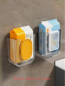 1pc Wet Wipe Storage Box, Wall-Mounted Tissue Holder, Tissue Box, Suitable For Living Room, Kitchen, Bathroom - Multicolor - View 11