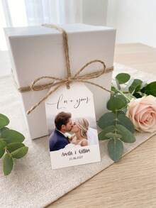 Customizable Photo Gift Tags With Jute Twine, Suitable For Wedding Favors, Bridal Shower, Anniversary, Party Decor And Holiday Gift Wrapping - Multicolor - View 7